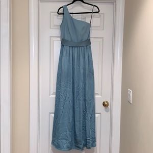 White by Vera Wang One Shoulder Dress w Satin Sash